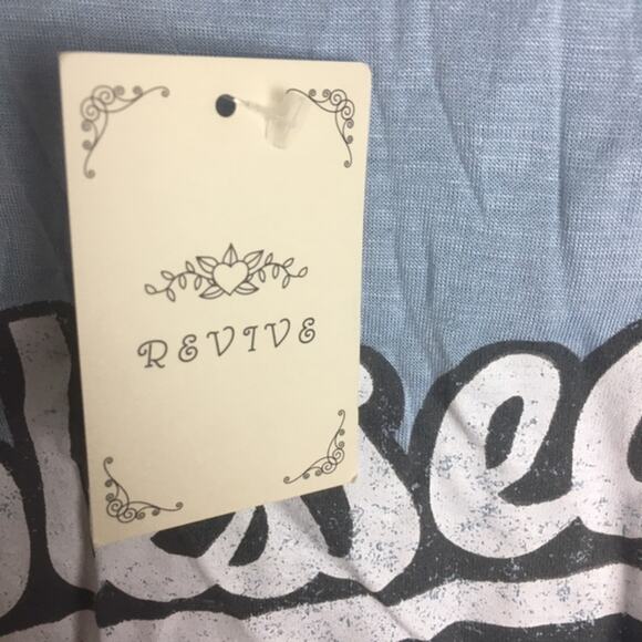 Revive Blessed Front Tie Tank Blue White Medium - Picture 9 of 14